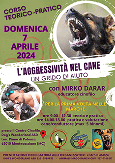 evento/stages L'aggressività nel cane - un grido di aiuto con Mirko Darar de Il Mio Cane Parla