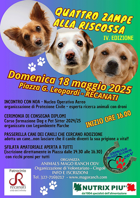 evento Quattro Zampe alla Riscossa a Recanati 180525