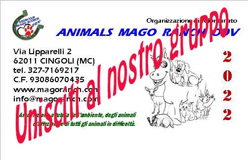 unisciti al nostro gruppo tesseramento Animals Mago Ranch ODV