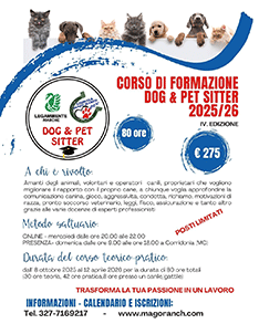 corso di formazione Dog e Pet Sitter 25-26 organizzato da Animals Mago Ranch ODV in collaborazione con Legambiente Marche